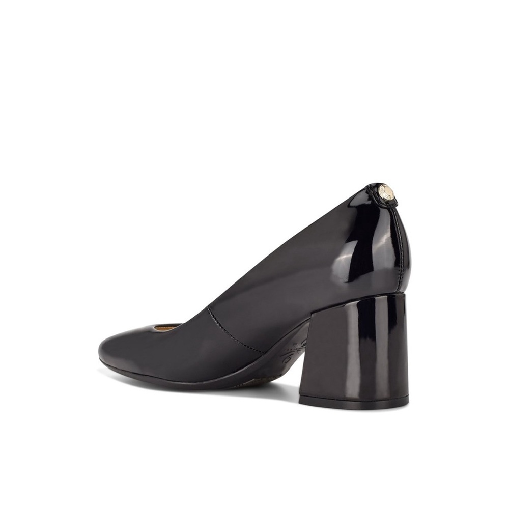 Black patent leather block heels by Nine West like new